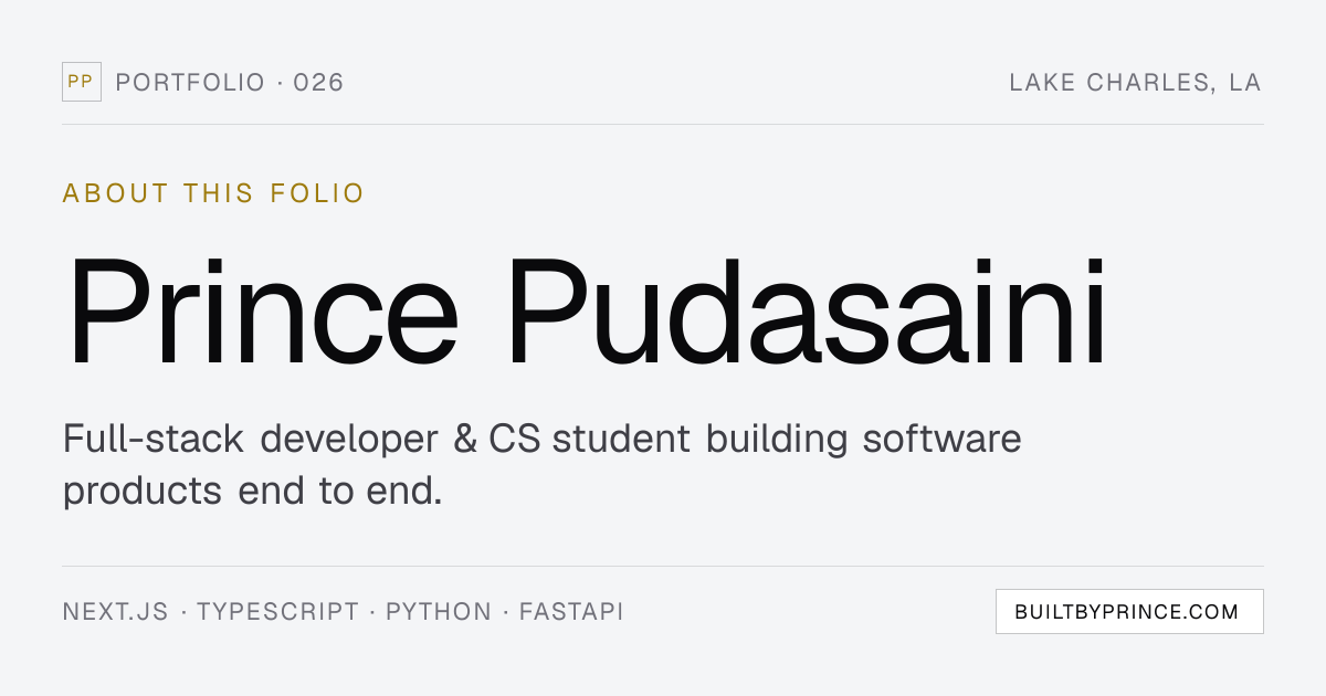 Prince Pudasaini | Full-Stack Developer · CS Student